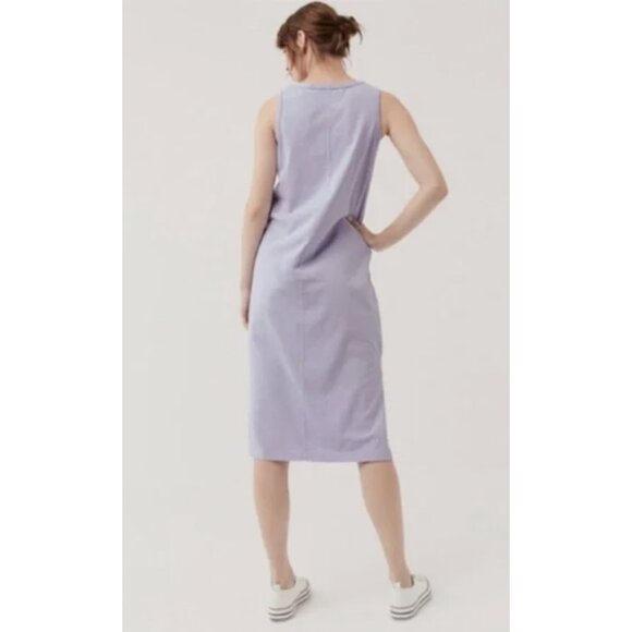 PACT The Frame Cotton Midi Dress in Lavender Purple Minimalist Travel - Size S - Picture 2 of 13
